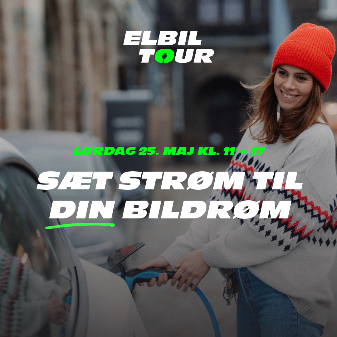 Sæt strøm til din bildrøm og besøg Elbil Tour 2024 på parkeringspladsen ved Randers Storcenter